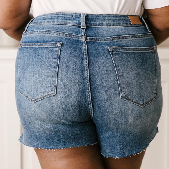 Judy Blue Tulip Denim Shorts - Picture 9 of 16